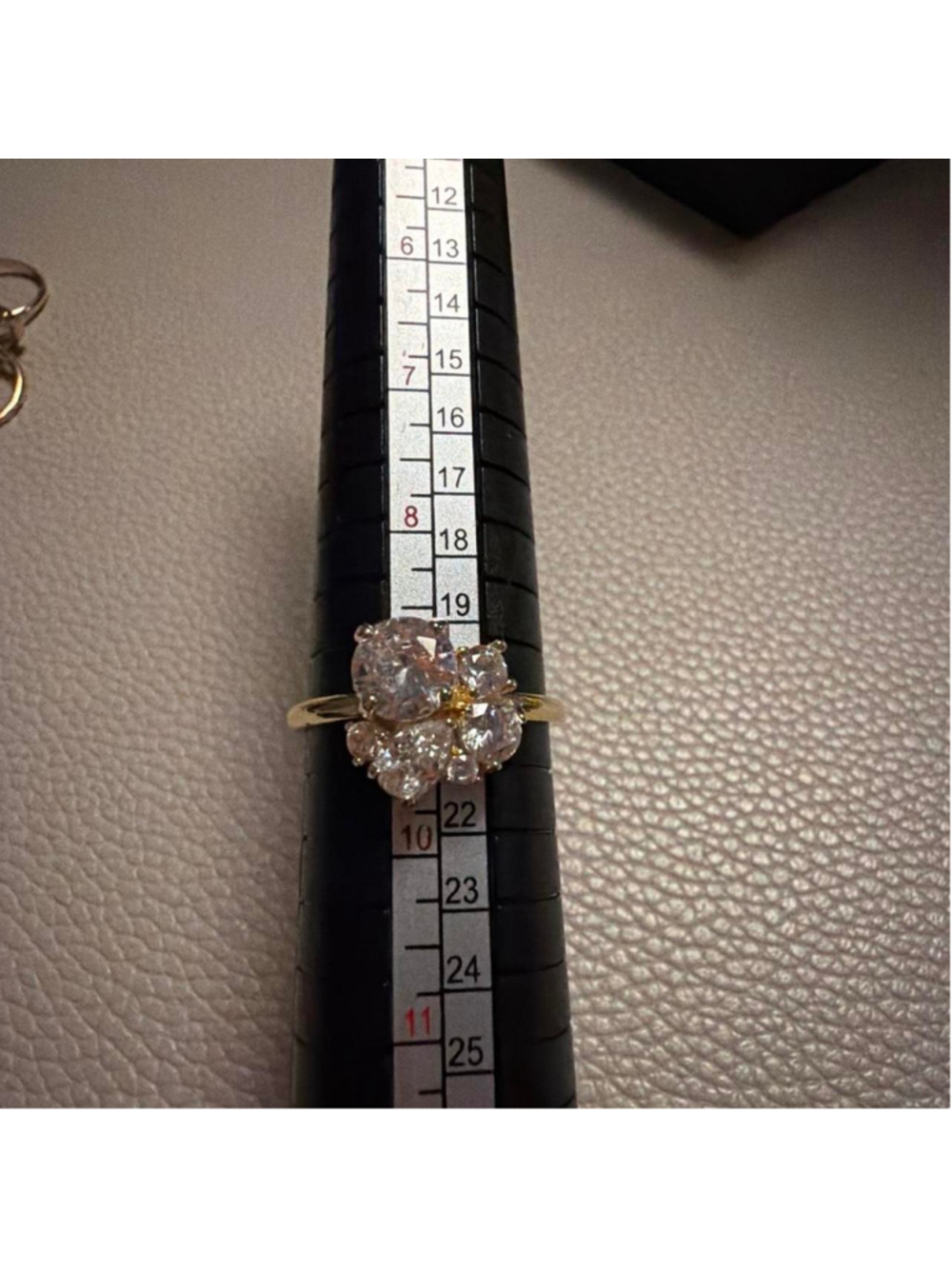 Size 9 faux diamond cluster ring